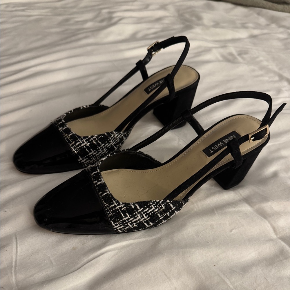 Nine West Block Heel Slingback in Tweed